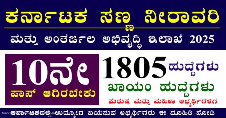 Minor Irrigation Department Recruitment 2025