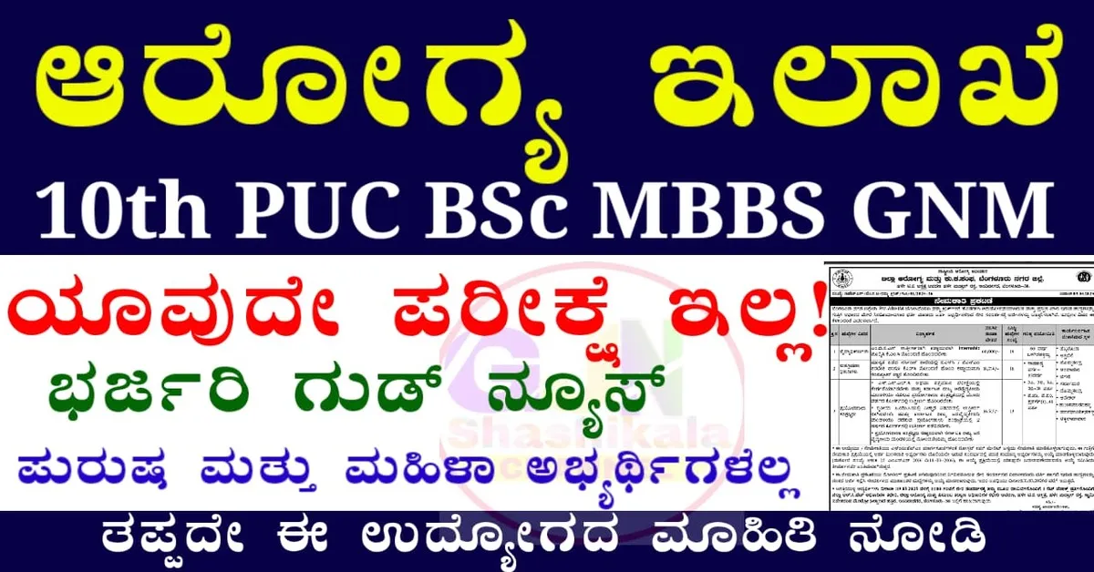 DHFWS Bengaluru Urban Recruitment 2025