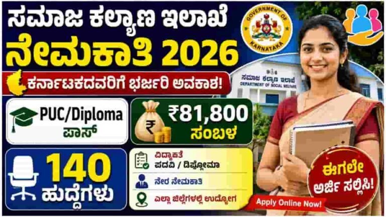 Karnataka Social Welfare Department Recruitment 2026