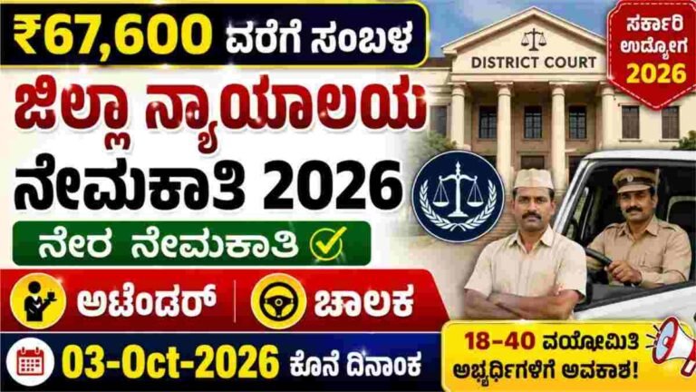 Kodagu District Court Recruitment 2026