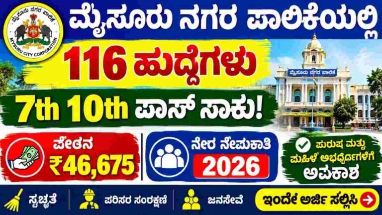 Mysore City Corporation Recruitment 2026